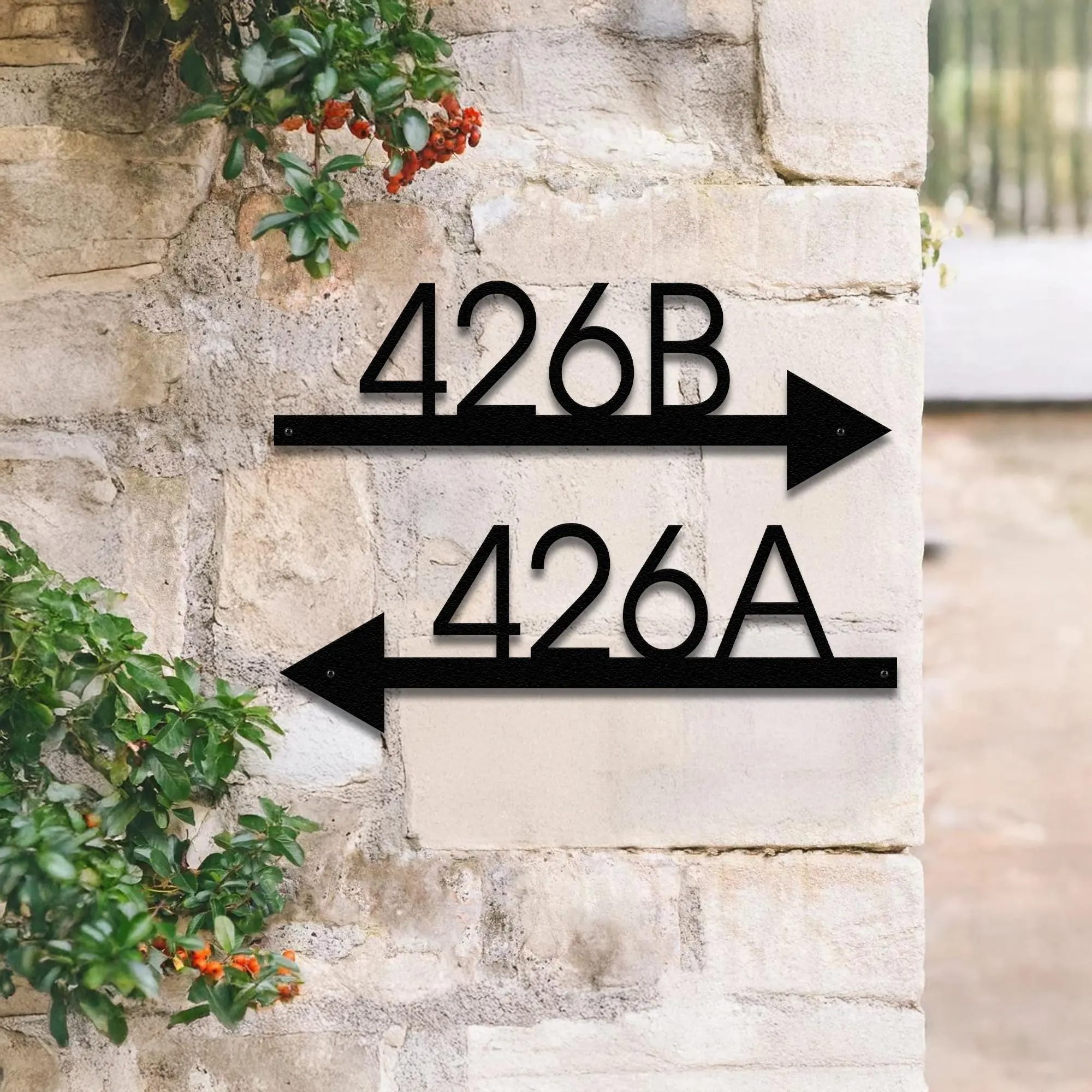 Address Home Office - Metal Arrow Sign with House Number