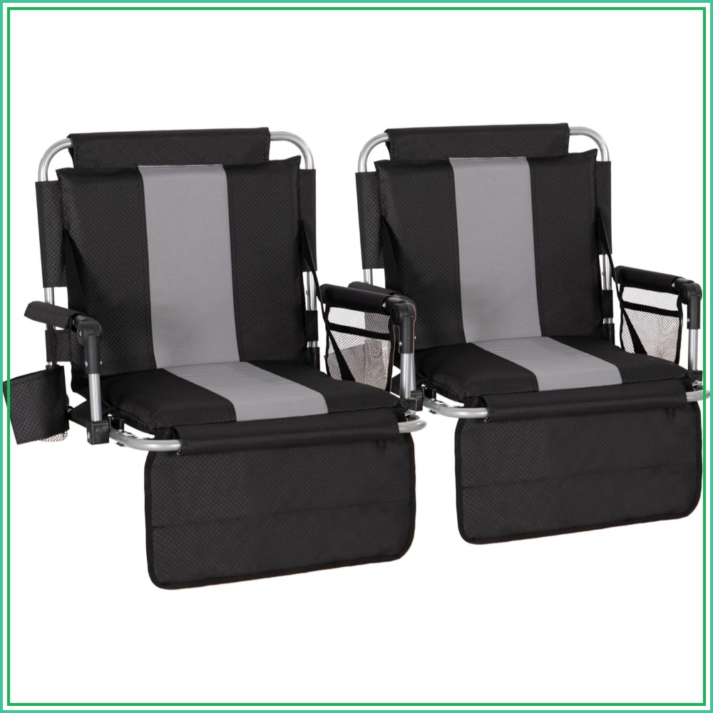 Mesh Back Cushion - Folding Stadium Seat Bleacher Chair with