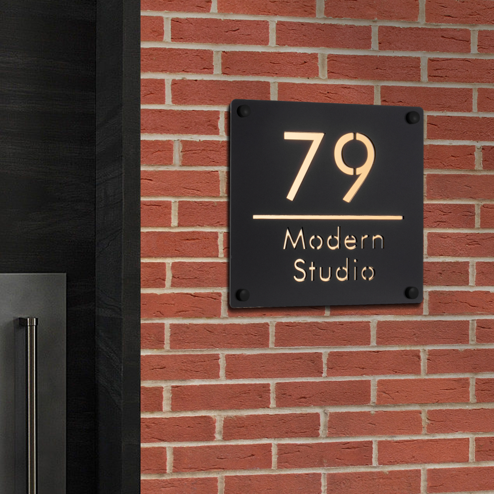 Address Home Office - Modern Door Plates Customized 3D Cut