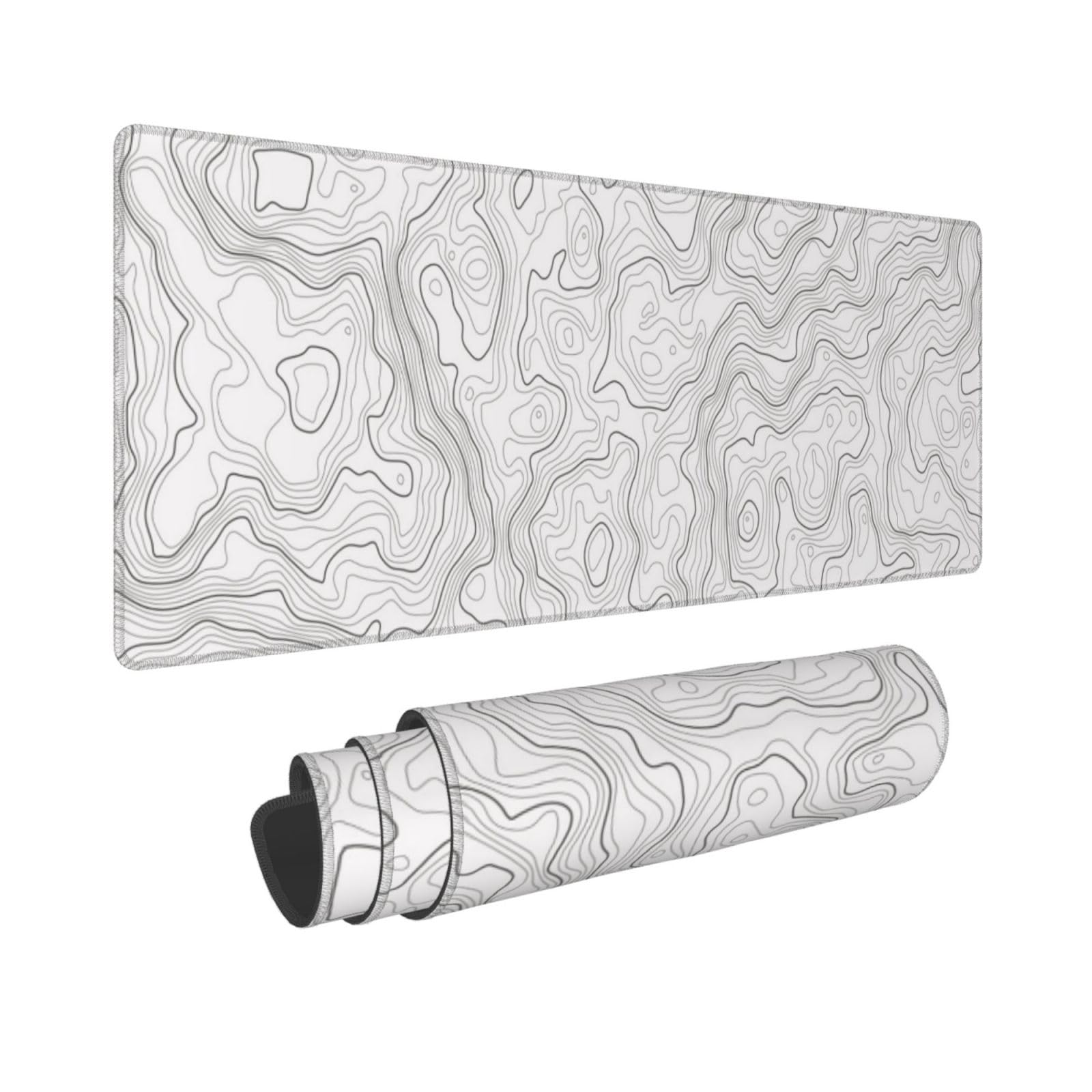 Abstract White Topographic Con – обзор и цена Mousepad Xl Extended