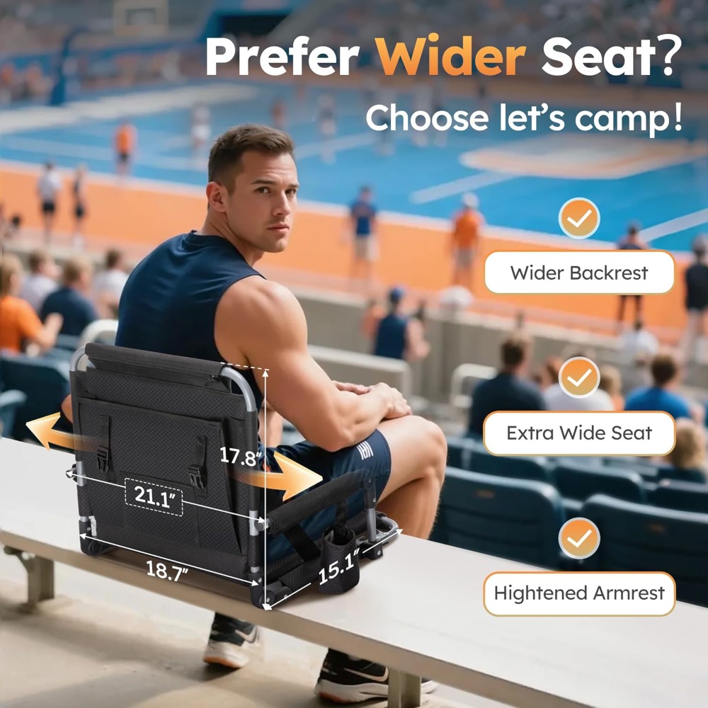 Folding Stadium Seat Bleacher  – обзор и цена Mesh Back Cushion