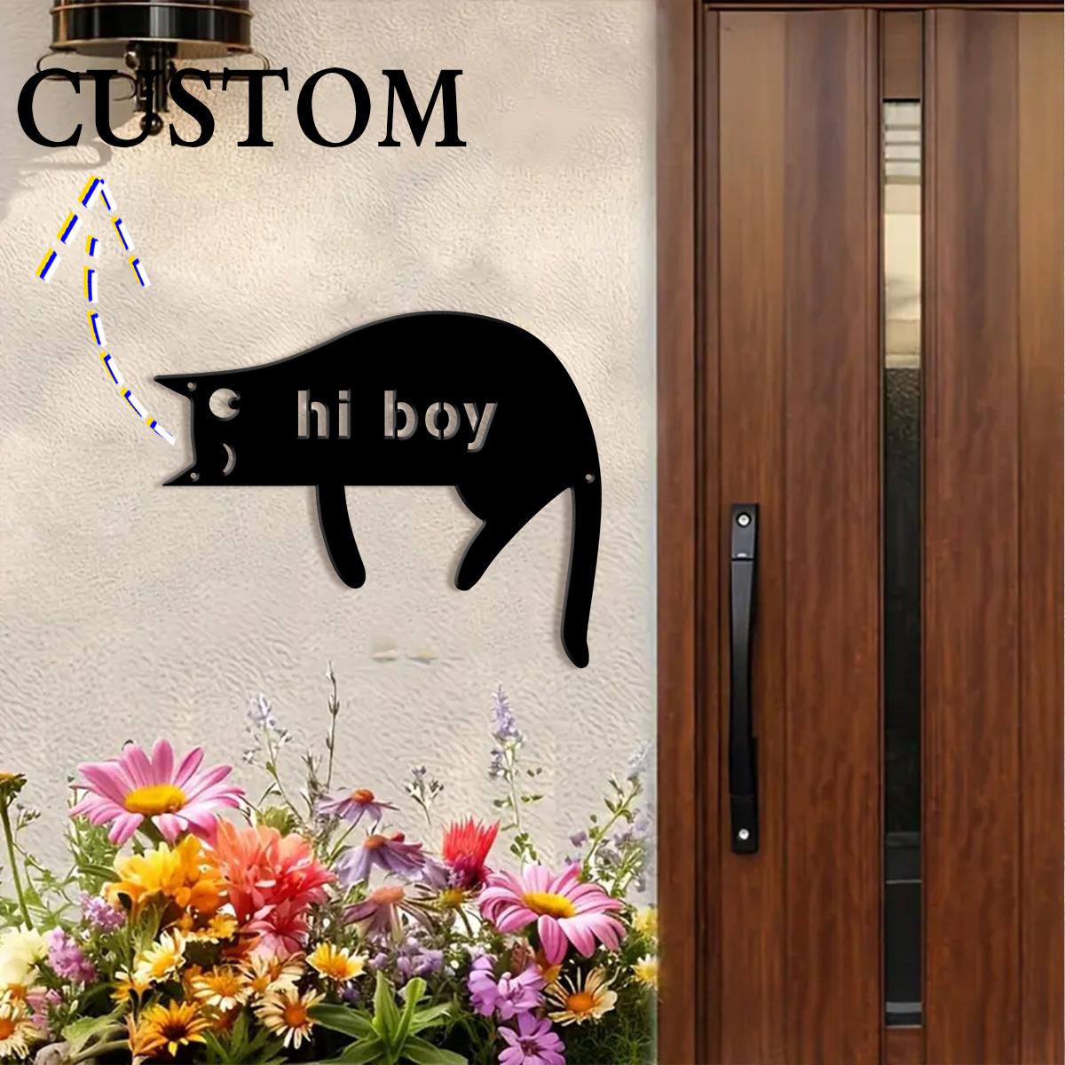 1Pc Custom cat Metal Door Stre – обзор и цена Address Home Office