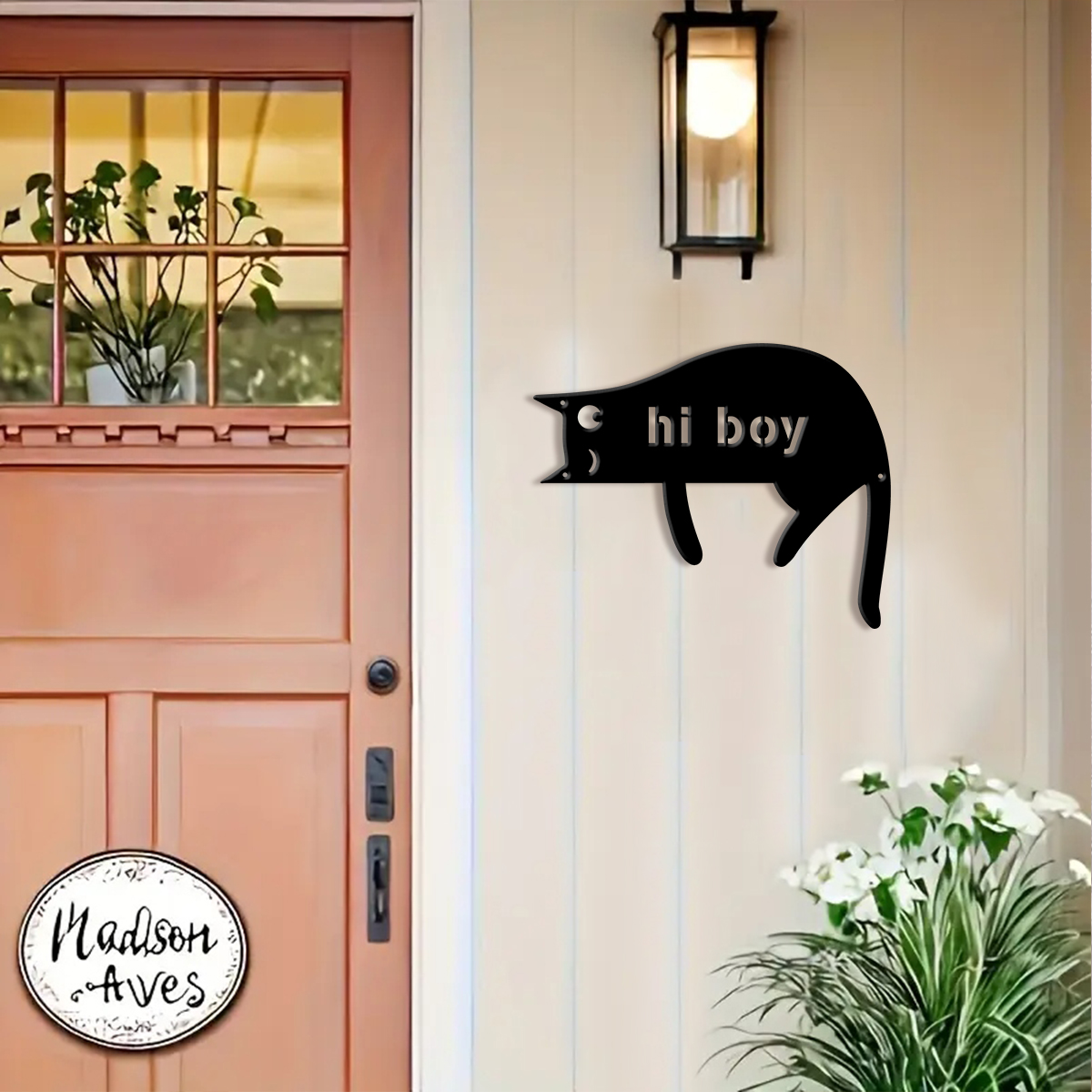 1Pc Custom cat Metal Door Stre – обзор и цена Address Home Office