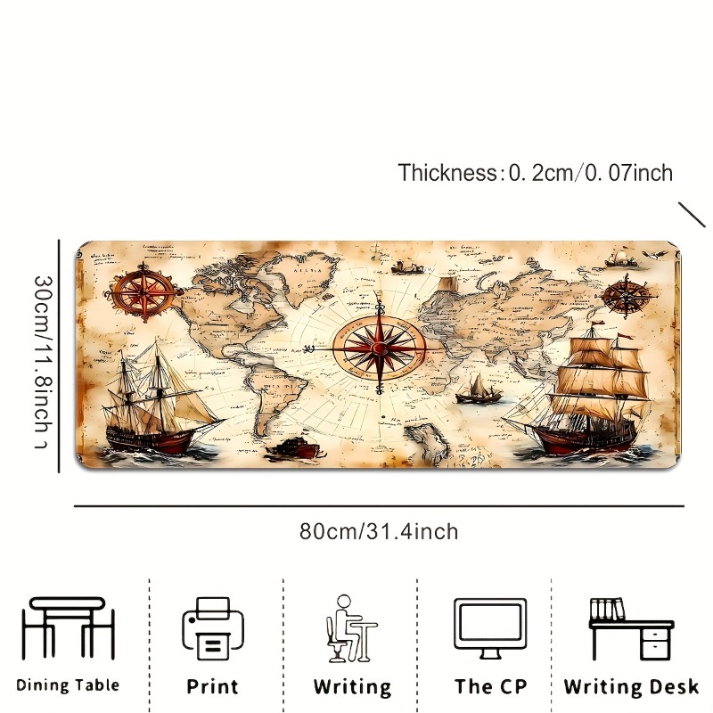 1 piece retro nautical chart d – обзор и цена Mousepad Xl Extended